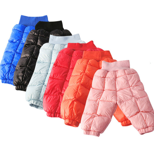 Boys and girls down cotton pants