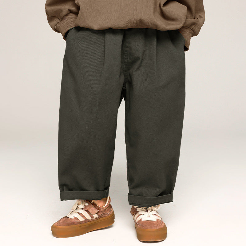 Boys' Casual Pants Solid Color Trousers Baggy Pants