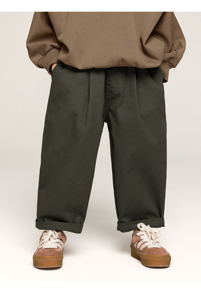 Boys' Casual Pants Solid Color Trousers Baggy Pants