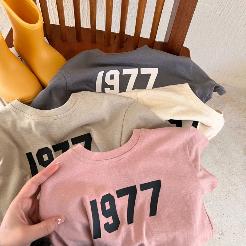 Children's Cotton Suit Summer New Boys And Girls Printed Short-sleeved T-shirt Baby Shorts Two-piece Set
