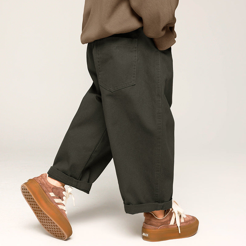 Boys' Casual Pants Solid Color Trousers Baggy Pants