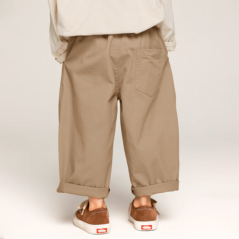 Boys' Casual Pants Solid Color Trousers Baggy Pants