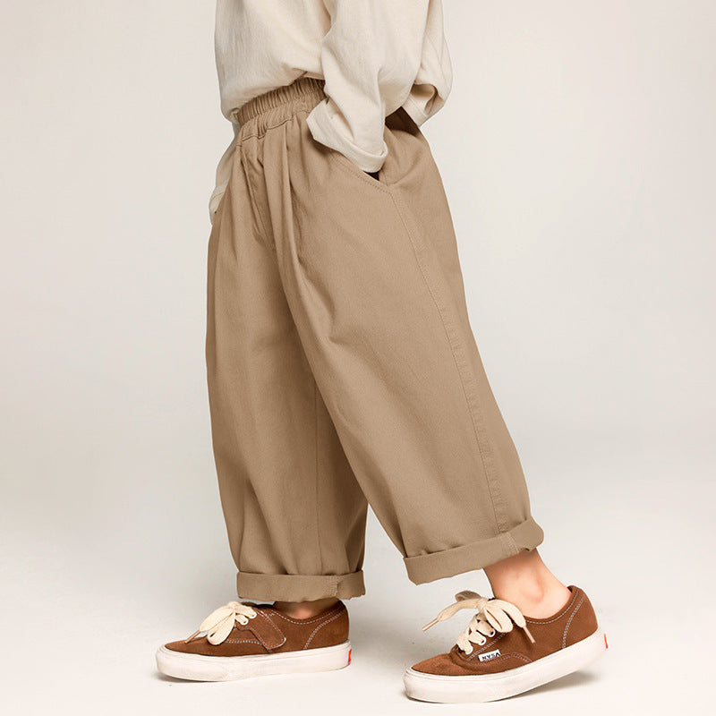 Boys' Casual Pants Solid Color Trousers Baggy Pants