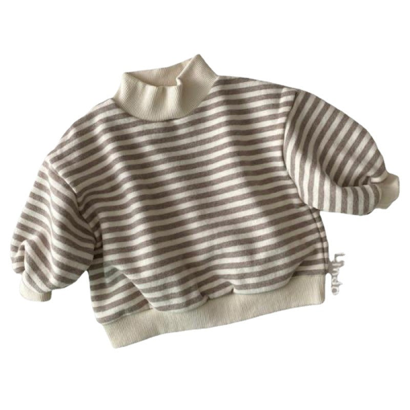 Striped High Neck Sweater