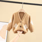 Children's cardigan crystal wool coat