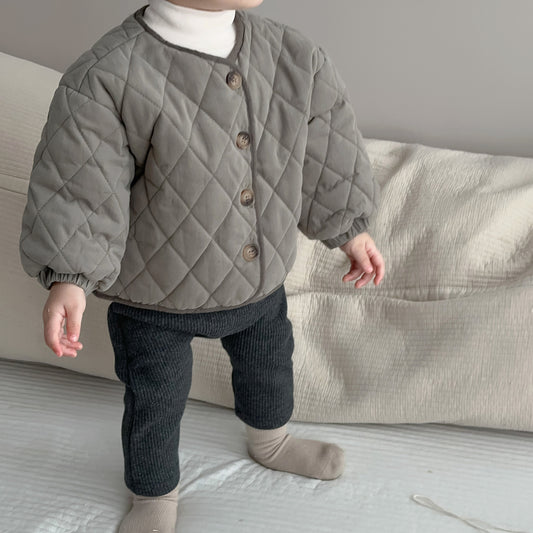 Clothes For Babies Autumn Winter Cotton-padded Coat Fleece-lined Undershirt Coat