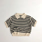Children's Hollow Sweater Western Style Striped Short-sleeved T-shirt