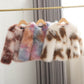 Girls' Woven Paint Contrast Fur Coat