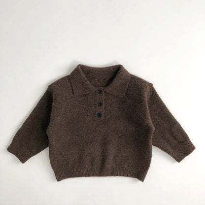 Retro Style Fashionable Knitted Turn-down Collar Coat