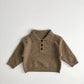 Retro Style Fashionable Knitted Turn-down Collar Coat