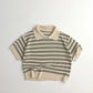 Children's Hollow Sweater Western Style Striped Short-sleeved T-shirt