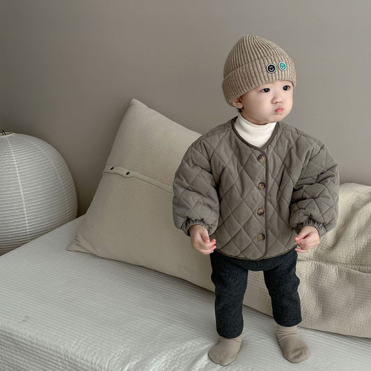 Clothes For Babies Autumn Winter Cotton-padded Coat Fleece-lined Undershirt Coat