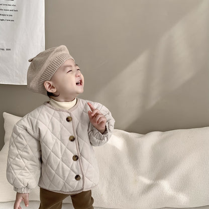 Clothes For Babies Autumn Winter Cotton-padded Coat Fleece-lined Undershirt Coat