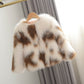 Girls' Woven Paint Contrast Fur Coat