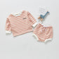 Long-sleeved Striped Two-piece Set