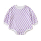 Children's Hooded Plaid Romper Pullover